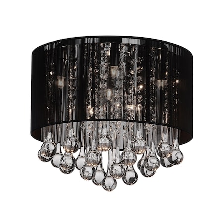 Cwi Lighting Water Drop 6 Light Drum Shade Flush Mount With Chrome Finish 5006C14C-R (B)